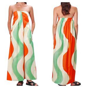 Mara Hoffman Alice Dress Strapless Organic Cotton Maxi Size M Fair Trade